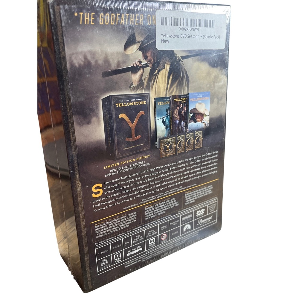 Yellowstone The First Three Seasons Limited Edition Gift Set DVD Coasters New - Picture 2 of 2